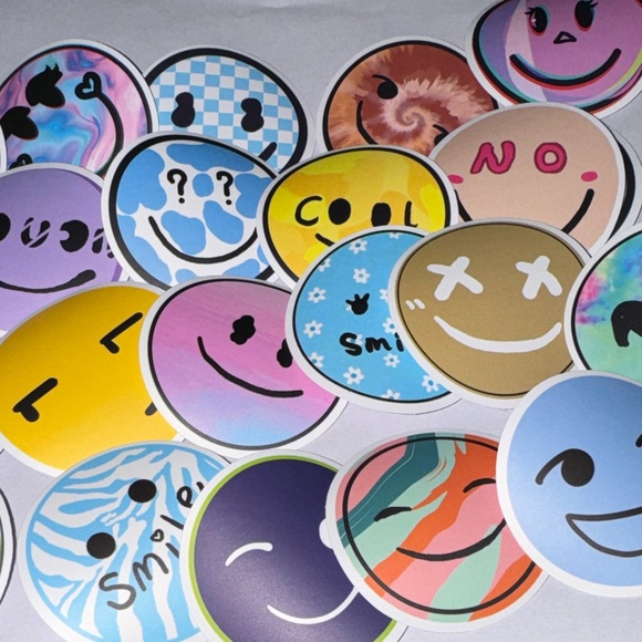 Vibrant Smiley Face Sticker Set - Picture 1 of 3